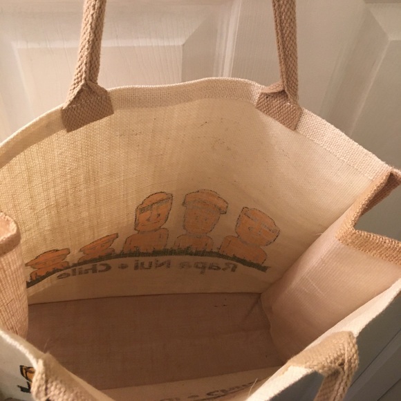 🗿🗿NWOT Chile Rapa Nui (Easter Island) souvenir BurlapTote - Picture 2 of 4